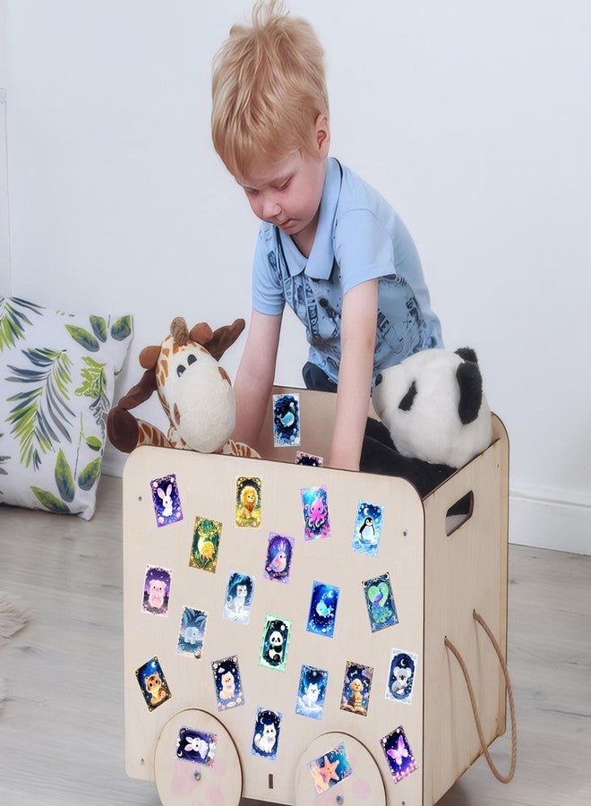 Robmoda 55 Pcs Holographic Fantasy Animal Water Bottle Stickers for Kids, Cartoon Animal Laptop Stickers, Waterproof Vinyl Phone Case Luggage Scrapbook Mug Decorations - Image 5